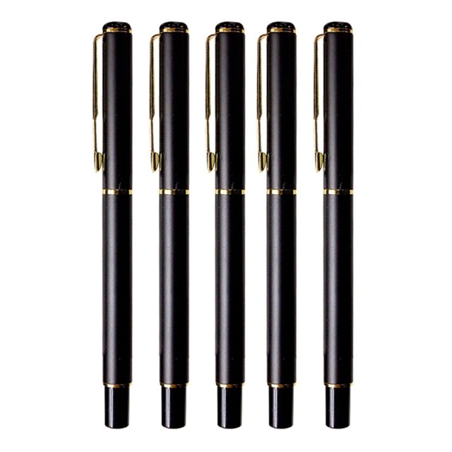 5 Pcs Metal Fountain Pens Pens Business Pens Black Pens for Men Women D5QC